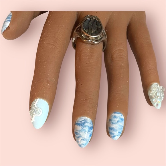 Blue Dreams Press On Nail Art Set Size XS - Picture 4 of 6